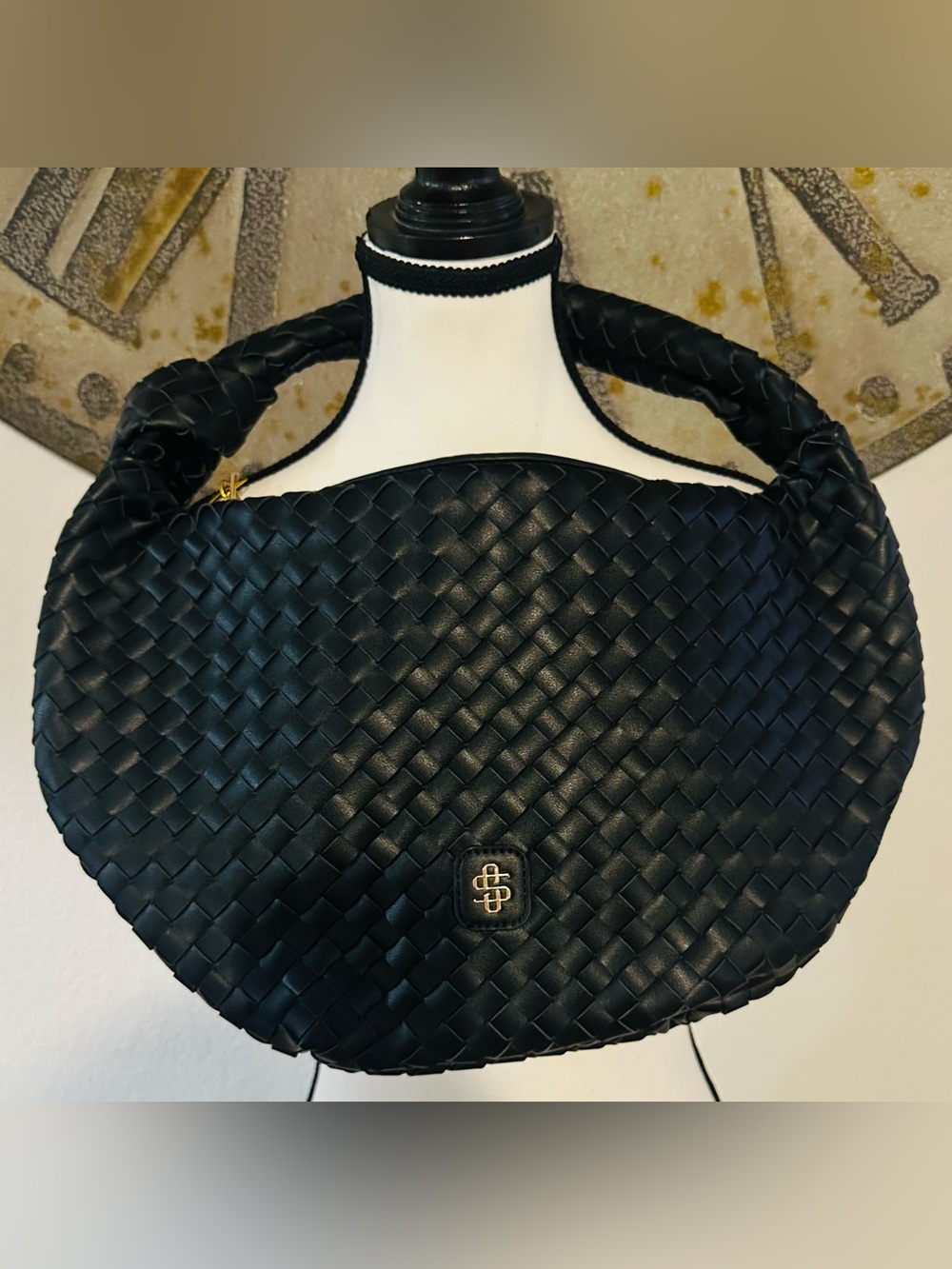 Simply Southern Black Woven Hobo Bag